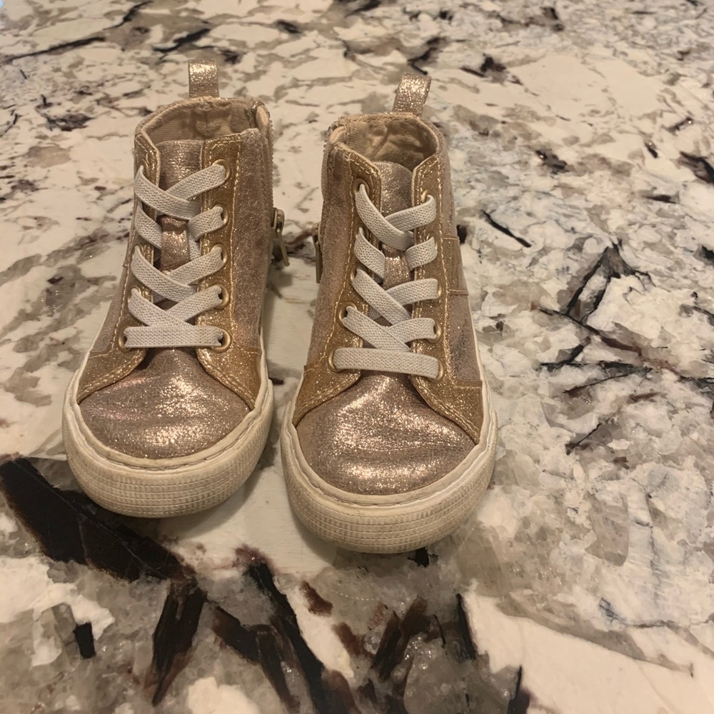 Baby gap metallic hi top sneaker